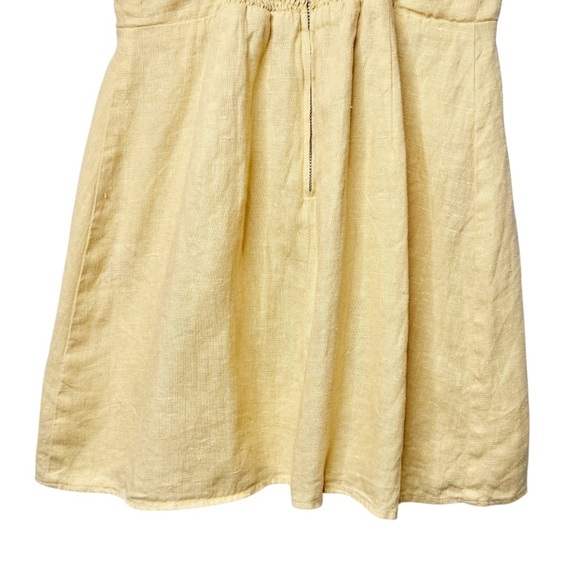 Reformation Roarke Butter Yellow Linen Women’s Strappy Mini Dress Sz 6 - Picture 14 of 15